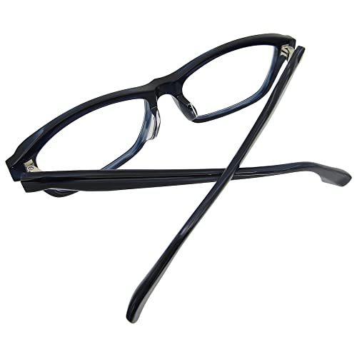 10 Off 大きい サイズ 伊達 眼鏡 かっこいい スクエア セル フレーム ブルーライトカット メガネ ネイビー ビッグサイズ ネイビーササ Uv Pc