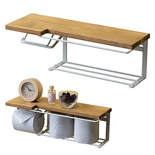 トイレットペーパーホルダー 1連 Diy 工具 完成品 木製 天然木 アイアン トイレ ペーパーホルダー