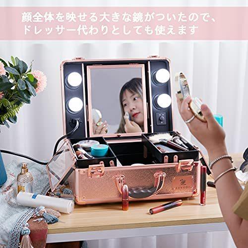 激安銀座 Luvodi メイクボックス 鏡付き 大容量 その他キッチン 日用品 文具 ピンクゴールド 持ち運び 大容量 プロ仕様 鍵付き バニティーケース ライト付 ピンクゴールド おしゃれ 旅行 可愛い 化粧品収 S 2511 Sanki Net Store 安い買取 大阪