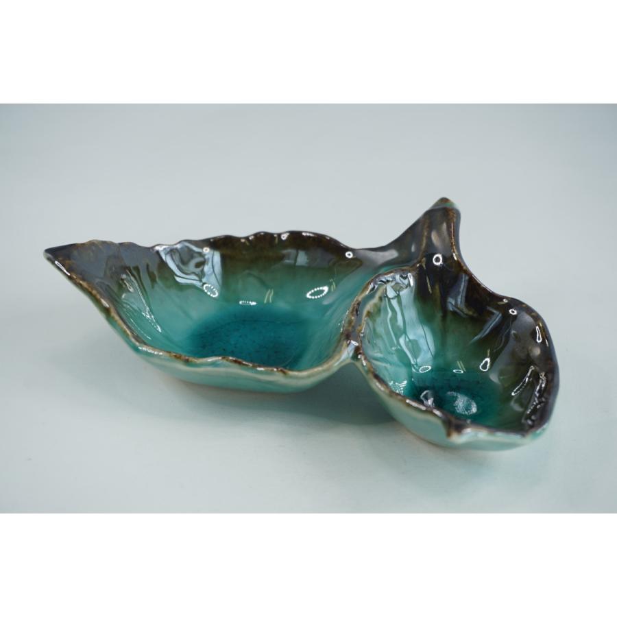 小さな小鉢　薬味入れ　おつまみ皿　藍色　2点 小鉢 3つ仕切り 28cm ボウル KANADE 陶器 同色5個セット （ 電子レンジ