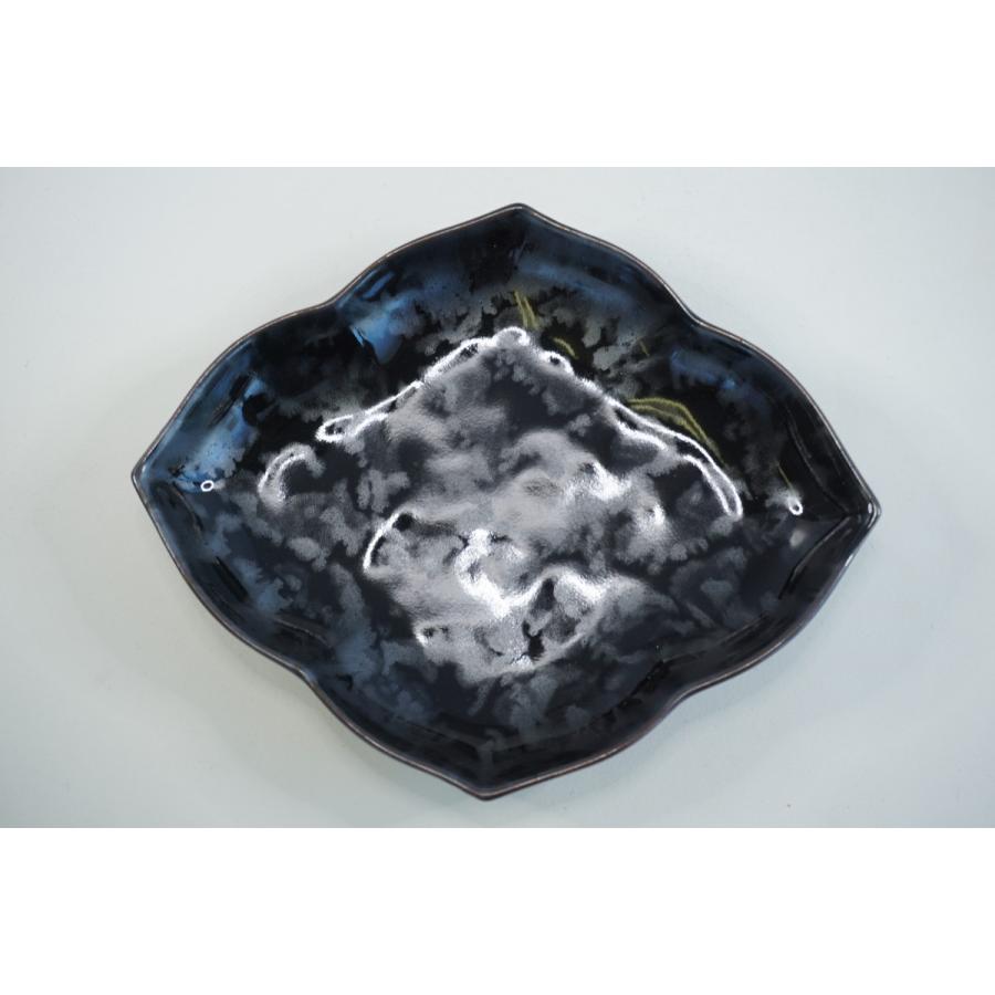 黒釉絞り 桔梗菱形小皿 有田焼 日本製 小皿 皿 和食器 : 料理道具の 