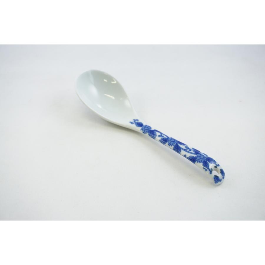 染付唐草 レンゲ 有田焼 日本製 磁器製レンゲ 和食器 : 料理道具の