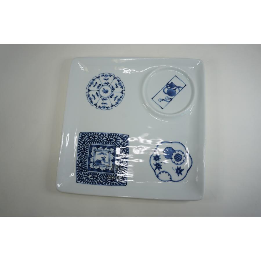 古伊万里百景図 角トレイ 有田焼 波佐見焼 日本製 盛台 盛付皿