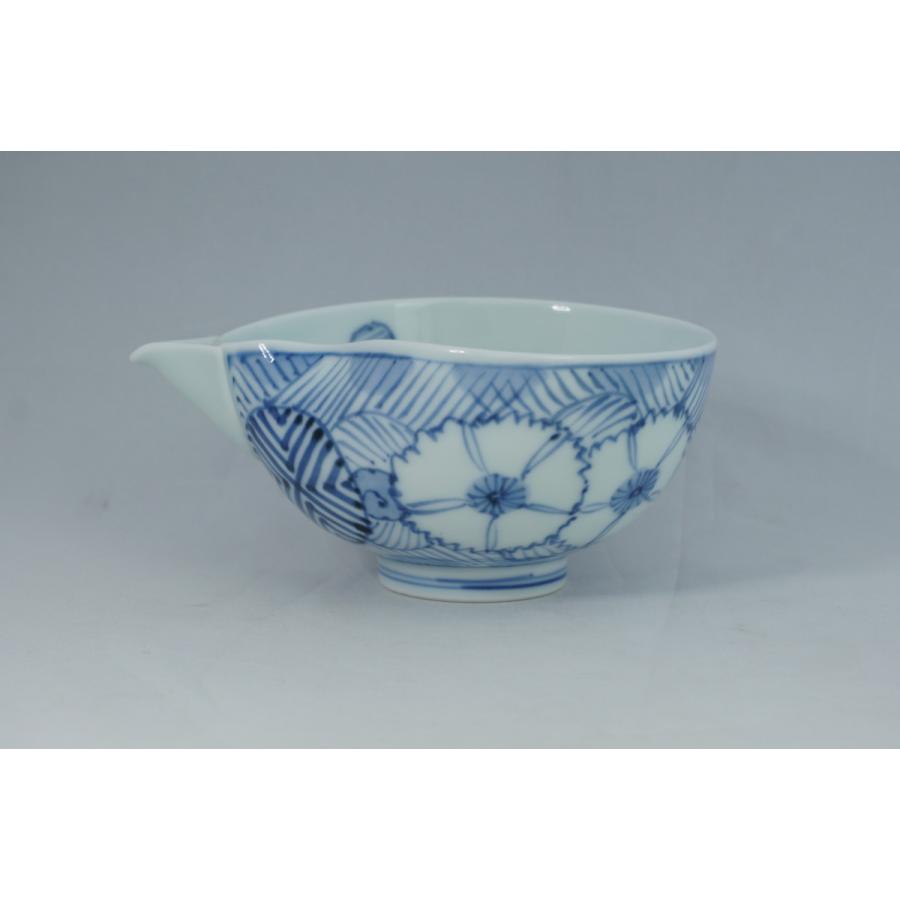 染付地紋撫子 片口鉢 大 有田焼 日本製 片口冷酒器 日本酒 鉢 和食器