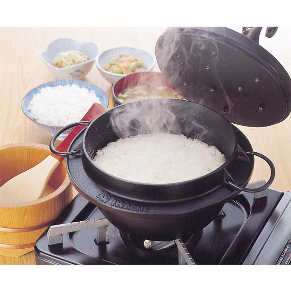 岩鋳 南部鉄器鉄鍋 ごはん鍋5合炊き （100V/200V IH対応） 岩鋳