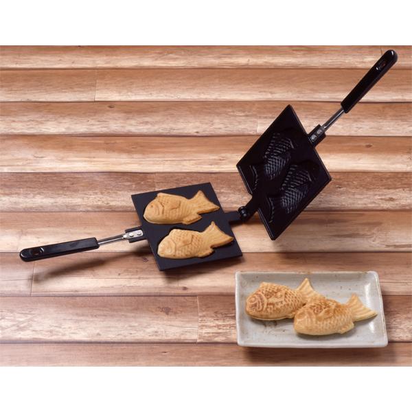 岩鋳 南部鉄器 たいやき 24030 たい焼き器 鉄 日本製 木柄 ガス火