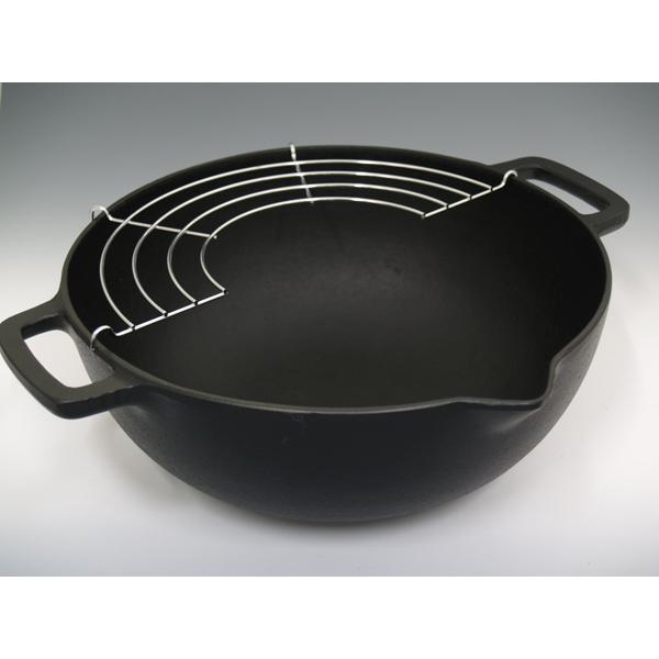 岩鋳（IWACHU） 南部鉄器 天ぷら鍋 深型 24cm 日本製 : キッチン