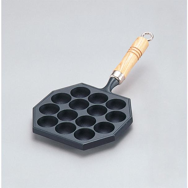 岩鋳（IWACHU） 南部鉄器 たこ焼き器 たこやき14穴（木柄付） 100V