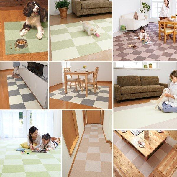 タイルマット カーペット ペット 犬 すべらない 床暖房対応 ジョイント フラット おくだけ吸着 8枚入 2色組 30 30cm サンコー 滑り止め 滑らない 1 サンコーオンラインショップ 通販 Yahoo ショッピング