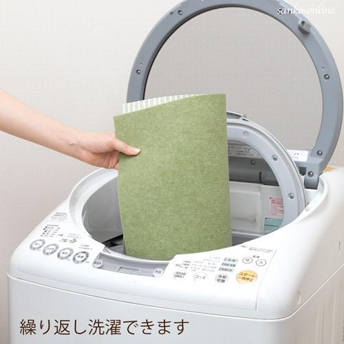トイレマット 拭ける ふける 撥水 バ おしゃれ リアフリー 単品 洗える アンモニア臭 消臭 日本製 おくだけ吸着 サンコー ずれない おくなが | サンコー | 05