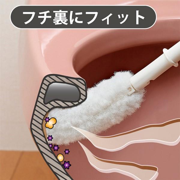 トイレブラシ おしゃれ 人気 清潔 掃除 ミニピカ クリーナー コーティング 便器 ふち裏 汚れ 洗剤なし 水だけ 日本製 びっくりフレッシュ サンコー｜sanko-online｜03