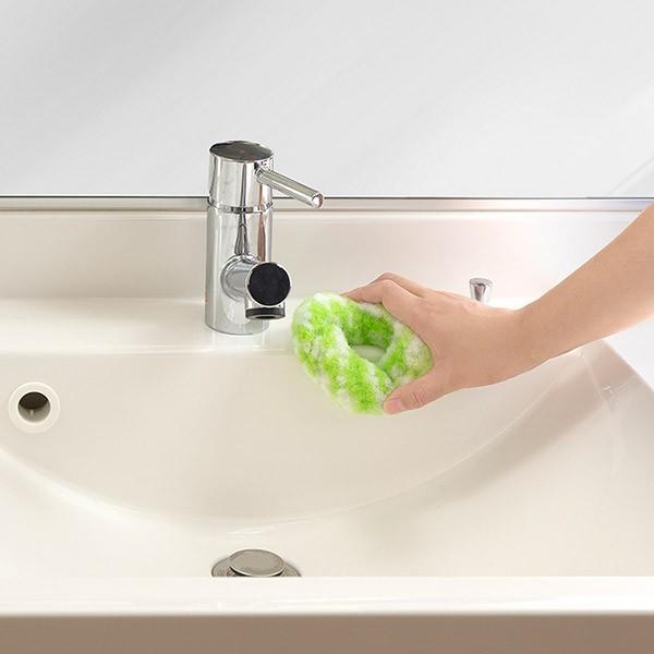 洗面台 掃除用品 スポンジ おすすめ おしゃれ ドーナツクリーナー 水回り 洗剤不要 キッチン トイレ 風呂 浴室 びっくりフレッシュ サンコー 汚れ落とし | サンコー | 08