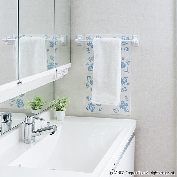 黒ずみ 防止 シート 洗面所 おしゃれ 汚れ カベ用 洗える 貼るだけ はがせる 2枚入 おくだけ吸着 サンコー 519 サンコーオンラインショップ 通販 Yahoo ショッピング