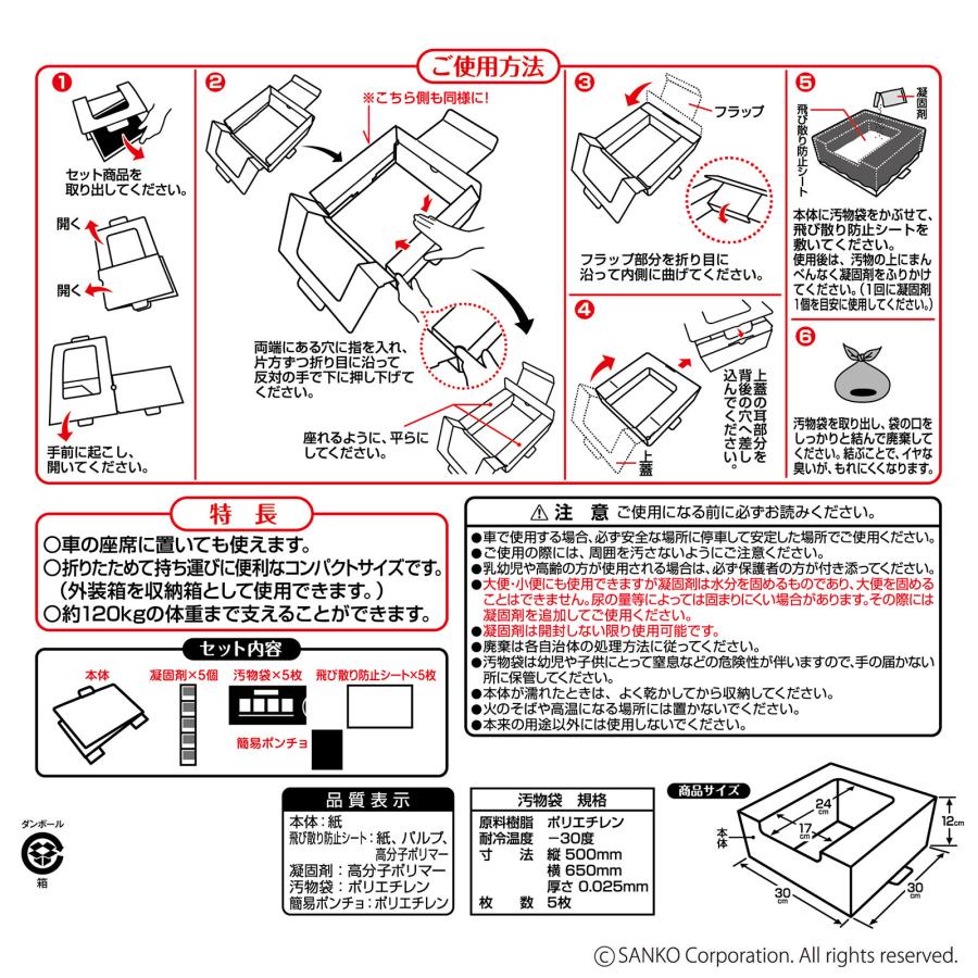 THANKO 簡易トイレ 非常用携帯用 防災用 ポータブル 災害用 車内 女性