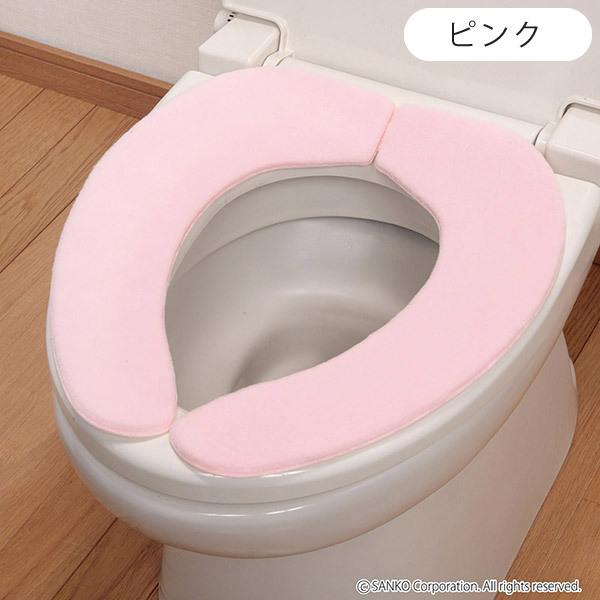 便座カバー 貼るタイプ ベンザシート O型 U型 洗浄暖房型 トイレ消臭ふんわり 2組入 増量 無地 洗える おくだけ吸着 サンコー ずれない | サンコー | 01