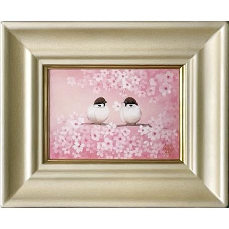 中川幸彦 桜に雀 SM額 : サンコー商事ヤフーショップ - 通販 - Yahoo