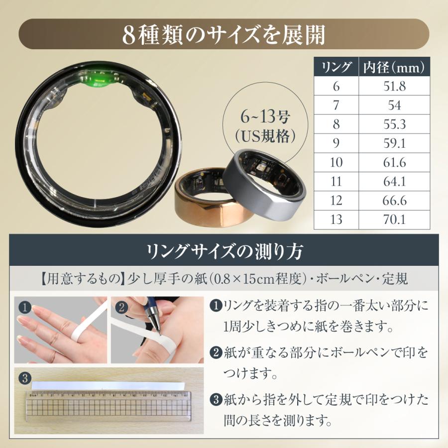 JCリング スマートヘルス指輪 指先健康管理 センサー内蔵 データ収集