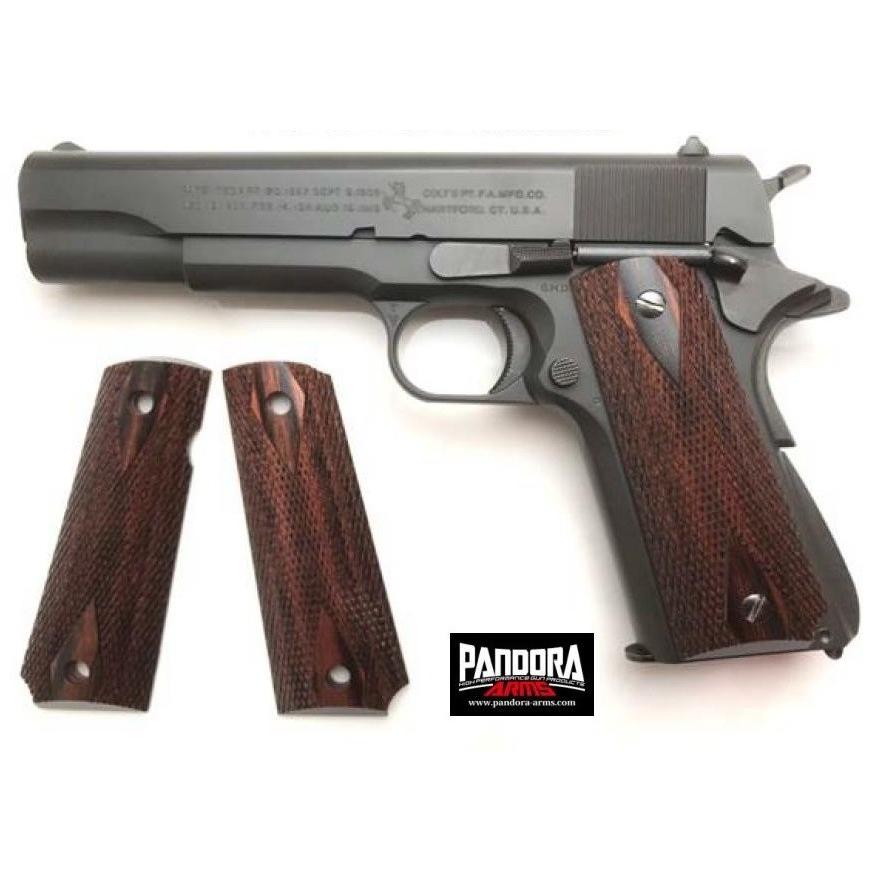 PANDORA ARMS 木製グリップ ダイヤチェッカー ブラウン GM M1911/M45A1対応 AWG-1417｜sanko-webshop｜03