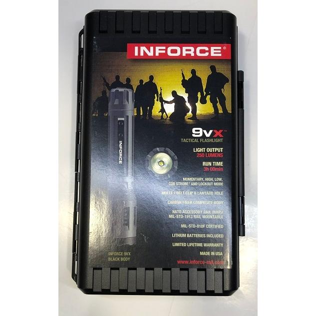 INFORCE フラッシュライト 9VX Black 250ルーメン RunTime3時間