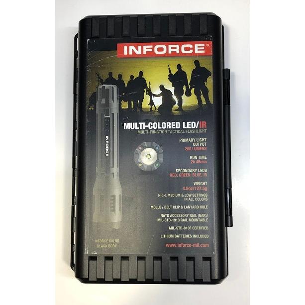 INFORCE 　フラッシュライト　INF-B-W-RGBIR　Black 200ルーメン　RunTime2時間45分｜sanko-webshop