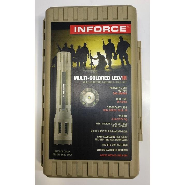 INFORCE フラッシュライト INF-S-W-RGBIR Tanカラー 200ルーメン RunTime2時間45分 : サンコーホビー ...