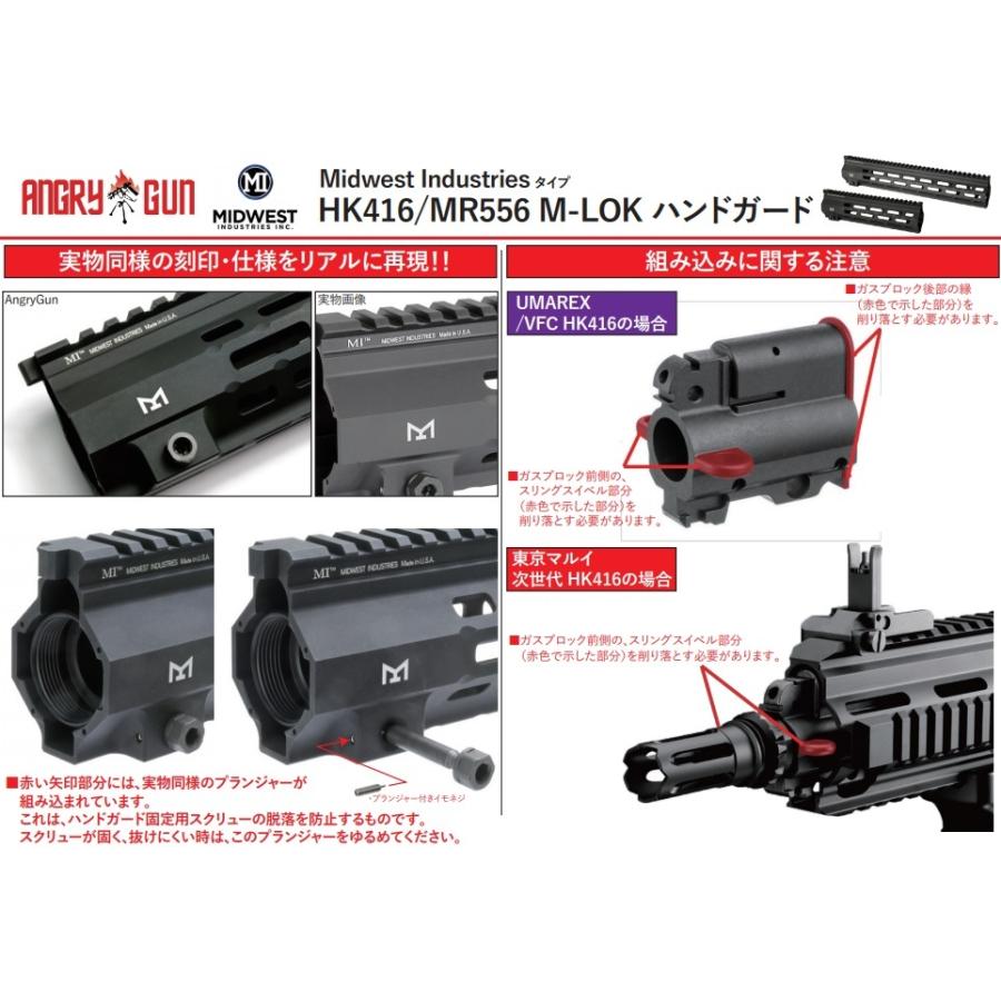 ANGRY GUN HK416/MR556 M-LOK ハンドガード Midwest Industriesタイプ