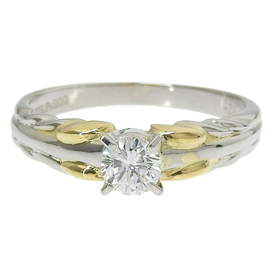0.321ct 天然ダイヤ リング 10.5号 Pt900 K18YG 新品仕上げ済み 