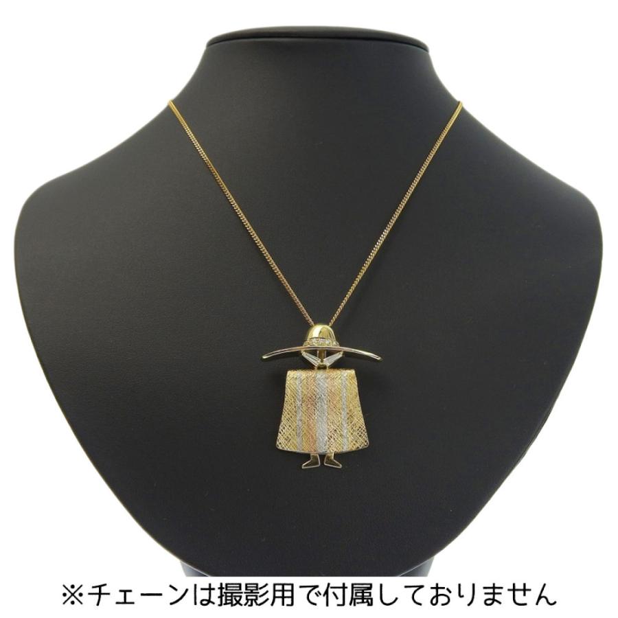 K2065 超美品!! ショーメ リアン K18PG ダイヤ コードネックレス K2065