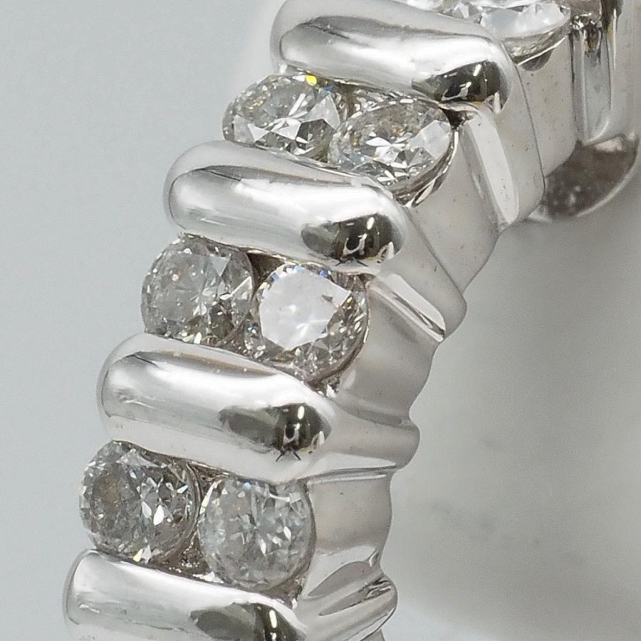 合計0.28ct 天然ダイヤ イヤリング K18WG 新品仕上げ済み レディース 18K 18金 ホワイトゴールド 金無垢 フープイヤリング 送料無料 中古_2