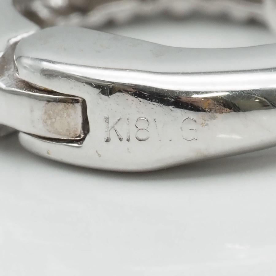 合計0.28ct 天然ダイヤ イヤリング K18WG 新品仕上げ済み レディース 18K 18金 ホワイトゴールド 金無垢 フープイヤリング 送料無料 中古_3