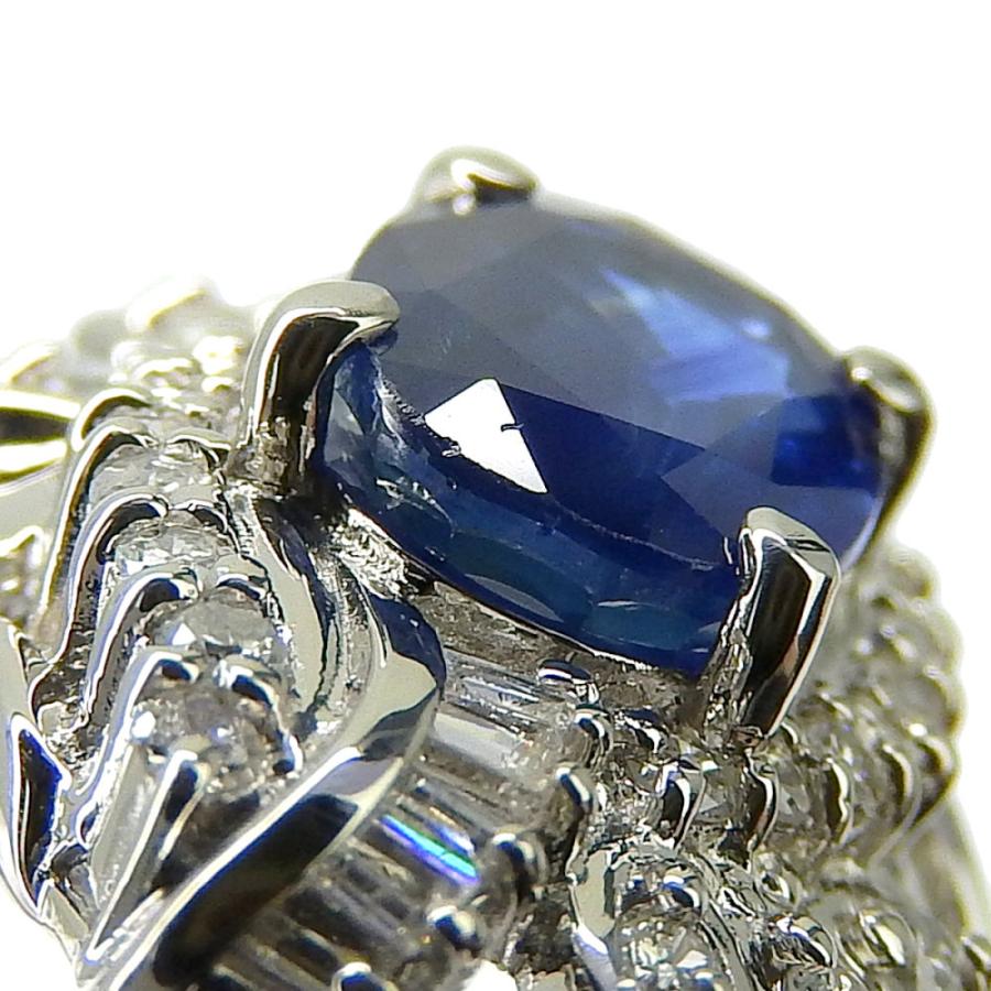 天然ブルーサファイア1.73カラットダイヤ0.66カラットリング