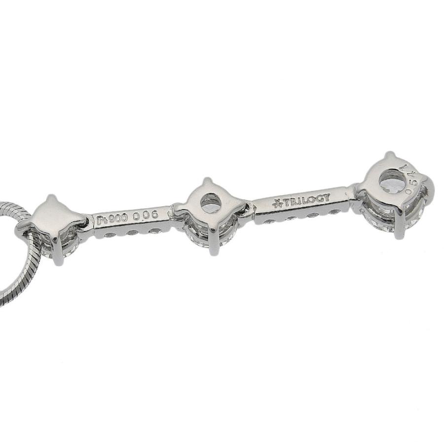 合計0.541ct 天然ダイヤ ネックレス 46cm Pt850/900 新品仕上げ済み 合計0.06ct 天然ダイヤ レディース プラチナ 白金 3粒 三粒 3P 送料無料 中古_3
