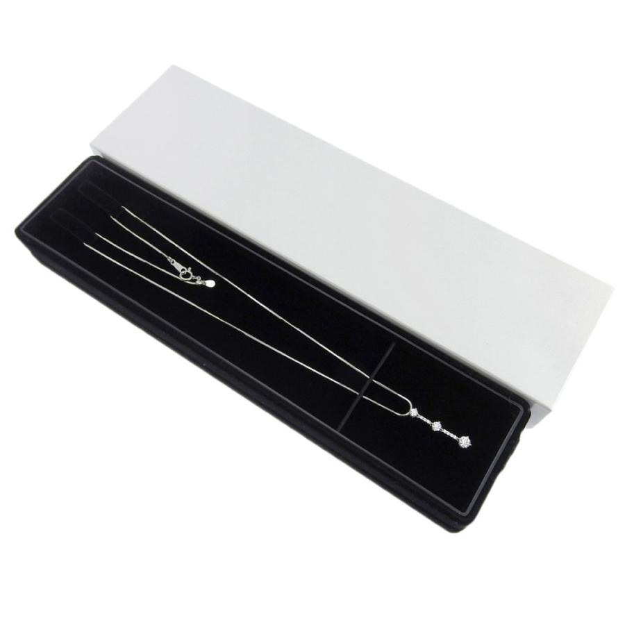 合計0.541ct 天然ダイヤ ネックレス 46cm Pt850/900 新品仕上げ済み 合計0.06ct 天然ダイヤ レディース プラチナ 白金 3粒 三粒 3P 送料無料 中古_5