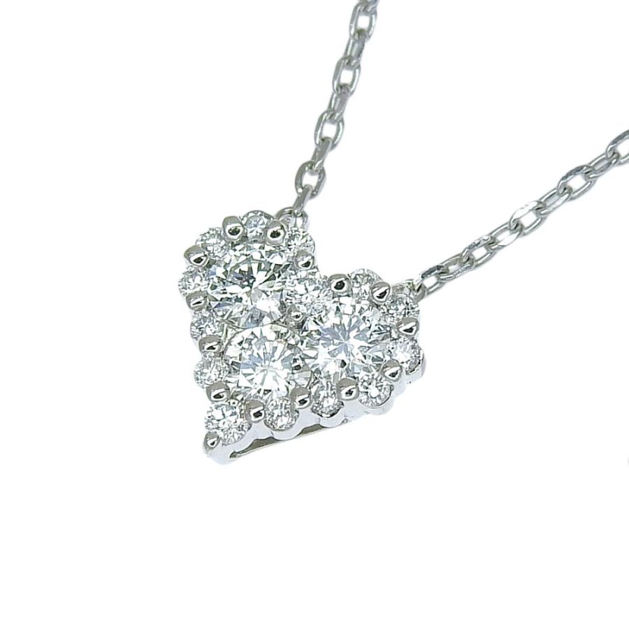 ヴァンドーム ハートモチーフ 合計0.30ct 天然ダイヤ ネックレス 40cm