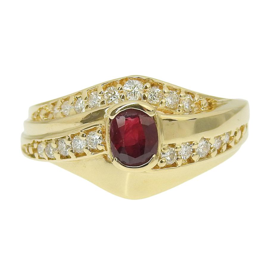 18金 18Kt (K18) ルビー 0.48ctダイヤ リング 指輪 15号弱 【公式通販】