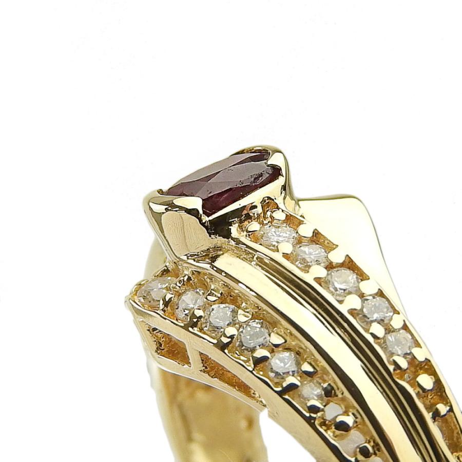 0.48ct 天然ルビー リング 10号 K18YG 新品仕上げ済み 合計0.22ct 天然 