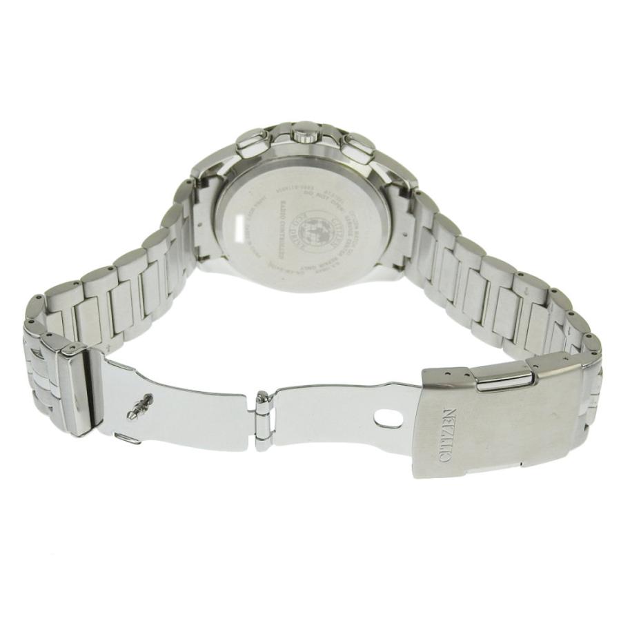 シチズン エコドライブ 電波ソーラー チタン シルバー文字盤 中古品 シチズン エコドライブ E111-S027161 時計 ソーラー メンズ ラウンド