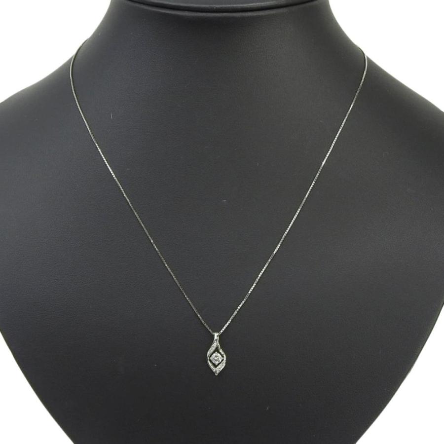 腕時計、アクセサリー 0.180ct 天然ダイヤ ネックレス 46cm Pt850 