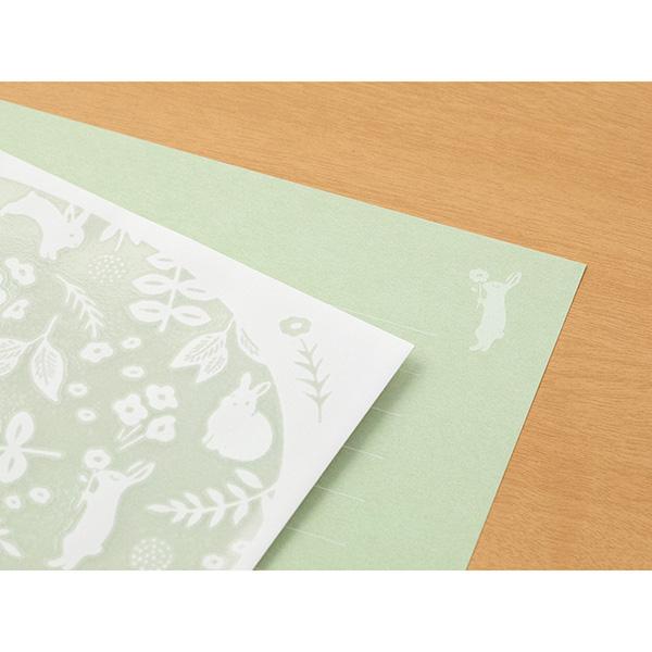 MIDORI（ミドリ） レターセット 透かし うさぎ柄 : 文具セレクト