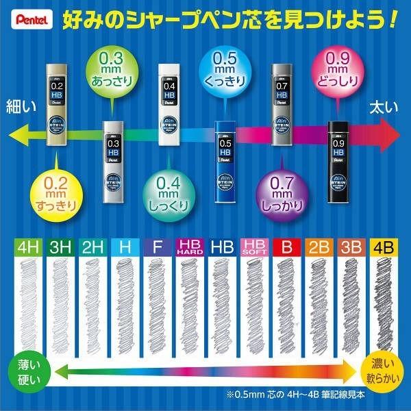 ぺんてる シャープ替芯 アイン芯 シュタイン 0.3mm 5個セット｜sankodo-store｜06