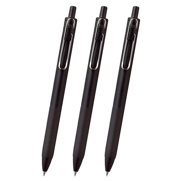 三菱鉛筆 ユニボール ワン ゲルインクボールペン 0.5mm 黒 黒軸 3本