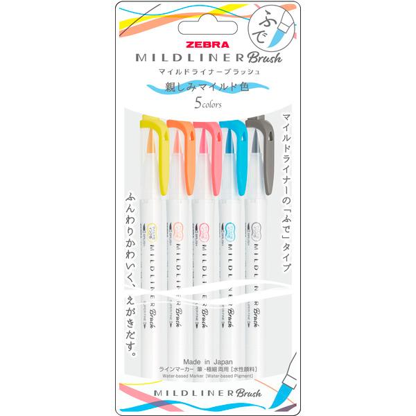 マーカーペン ZEBRA（ゼブラ） マイルドライナー ブラッシュ 蛍光ペン 筆・極細両用