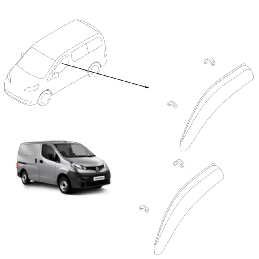 日産　NV200　純正サイドバイザー　フロント　1台分　M20 系　H0810-5LM0A　要適合確認　H08105LM0A