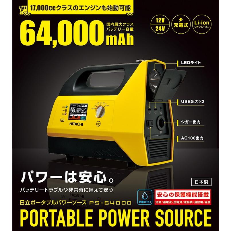 日立 ジャンプスターター PS64000 ポータブルパワーソース 送料無料 PS64000 PS64000サンコウパーツ ヤフー店