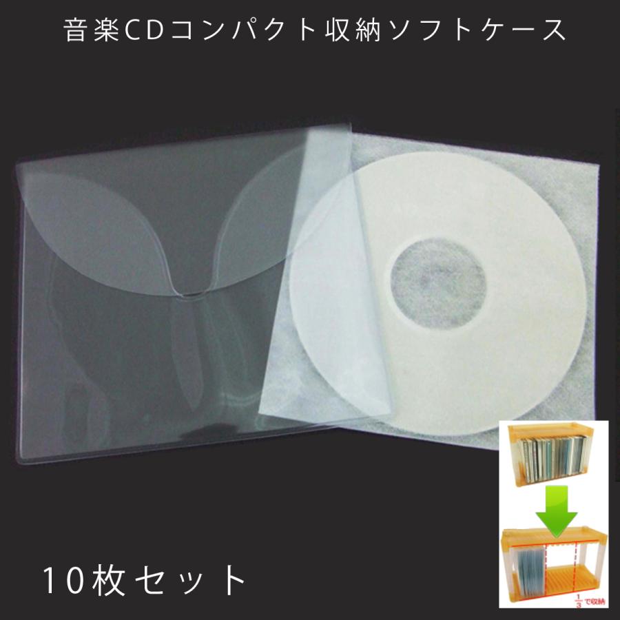 CDソフトケース CD・DVD・Blu-rayをスリムに収納！ 音楽CDコンパクト収納ソフトケース（10枚 お試しセット） 不織布袋付き【送料無料】｜sankyo-co