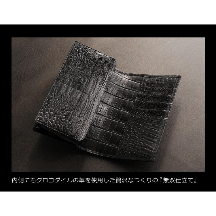 紙幣200枚収納可］日本製 クロコダイル 束入れ 5cmマチ 無双 財布 一枚