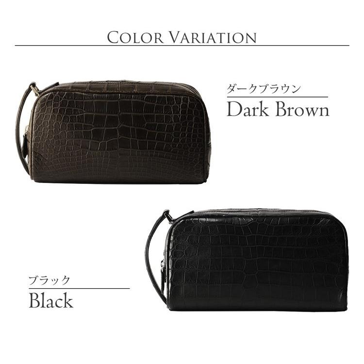 クロコダイル セカンドバッグ ダブルファスナー マット加工 / メンズ (No.06000951) 保証書 付き  クリスマス 父の日の画像