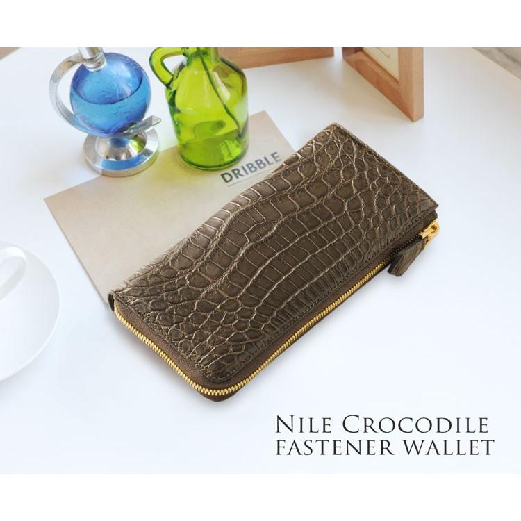 クロコダイル L字型 ファスナー 長財布 バイカラー マット加工