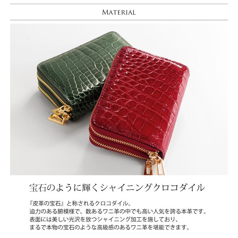 クロコダイル Wファスナー コンパクト財布 メンズ ラウンド クロコダイル Wファスナー コンパクト財布 メンズ ラウンド
