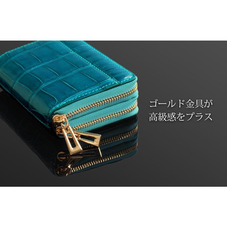 クロコダイル Wファスナー コンパクト財布 メンズ ラウンド クロコダイル Wファスナー コンパクト財布 メンズ ラウンド